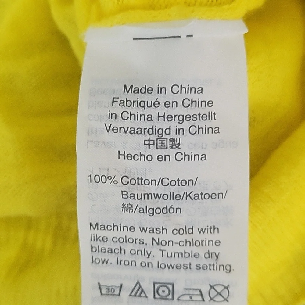 J Crew Yellow Citron Cotton Sweater Sz XL
